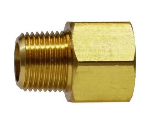 Brass 3/8 FPT X 3/8 MPT Pipe Adapter, 222P-6-6, 28194
