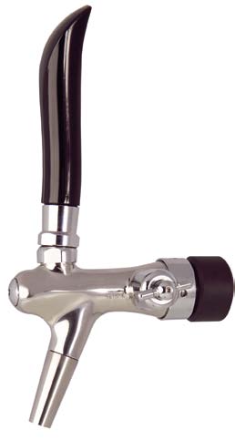 BF3600: European Style, "Flux" Flow Control Faucet, Stainless Steel, with Standard Beer Thread Shank for Domestic Use