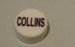 PH10-74-067: Collins White Button Cap with Black Letters
