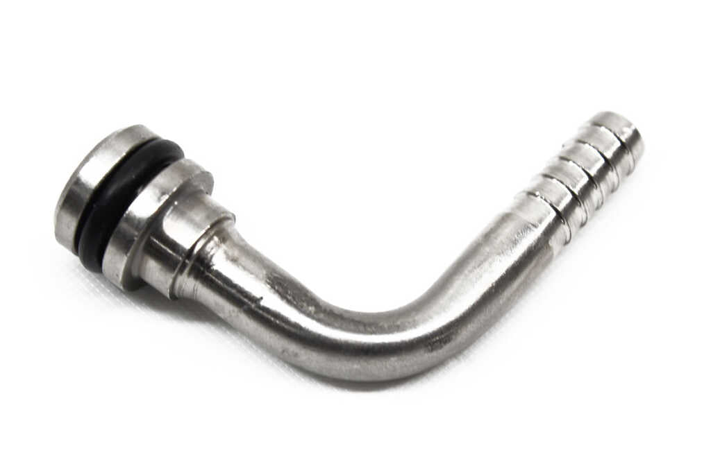 20607-100: 1/4 Barbed 90 Degree Pump Outlet