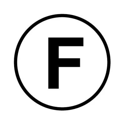 PH10-74-007: F White Button with Black Letters