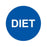 PH10-74-069: Diet Blue Button Cap with White Letters