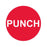 PH10-74-132: Punch Red Button Cap with White Letters