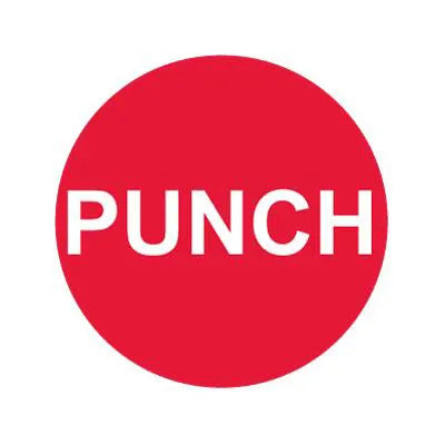PH10-74-132: Punch Red Button Cap with White Letters
