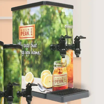 925-0003-101: Square Gold Peak Tea Dispenser