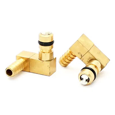 01524-000: CO2 Fitting 1/4" Barb Brass Offset Elbow Right