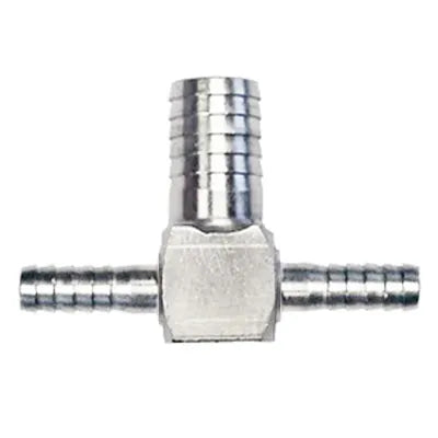 7065: 1/4 x 1/4 x 1/2 Barb Tee, Stainless Steel