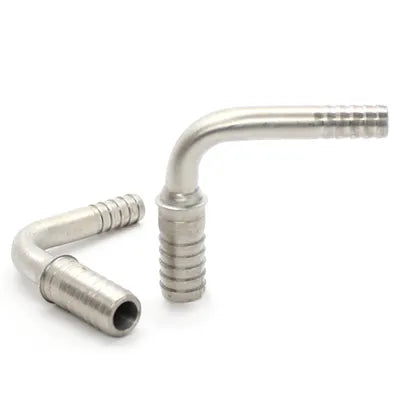 7132: 1/4 x 1/2 Barb Elbow, Stainless Steel