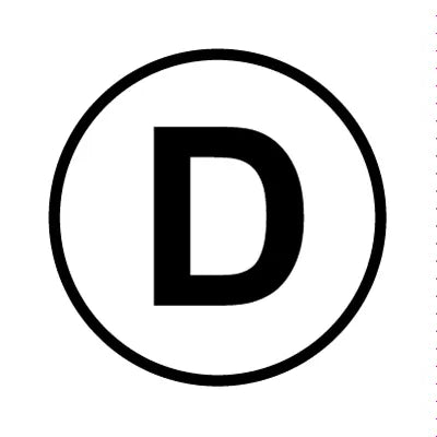 PH10-74-006: D White Button with Black Letters