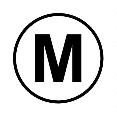 PH10-74-017: M White Button Cap with Black Letters