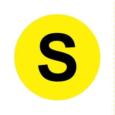 PH10-74-032: S Yellow Button Cap with Black Letters