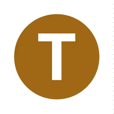 PH10-74-033: T Brown Button Cap with White Letters