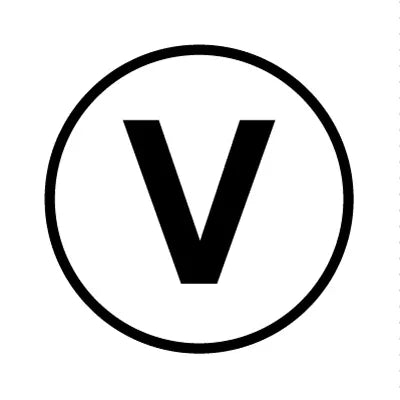 PH10-74-036: V White Button Cap with Black Letters