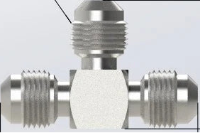 7022: 3/8 MFL Tee, Stainless Steel