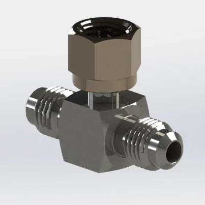 7055: 1/4 MFL Tee with 1/4 FFL Swivel Nut