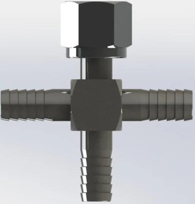 Stainless Steel Barb Cross with Swivel Nut