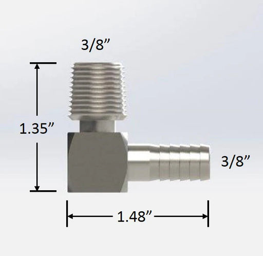 7451: 3/8" Male NPT to 3/8" Barb Elbow
