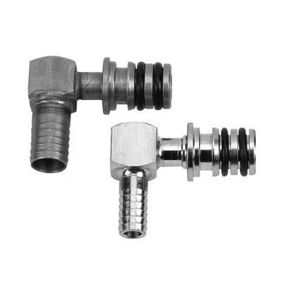 84-1194-00: Shurlock quick connect, stainless steel elbow fittings w/ 3/8" [10 mm] barb