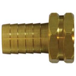 Brass Straight Hex Swivel Adapter in Garden Hose Barbed X FGH