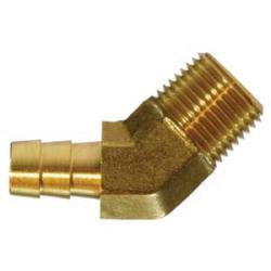 Brass 45 Degree Barstock Elbow Barbed X MPT