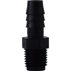 33005B: 1/4 Hose Barb x 1/4 Male Pipe Black Poly Adapter