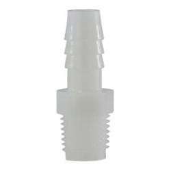 33306W: 3/4 Hose Barb x 3/8 Male Pipe White Nylon Adapter