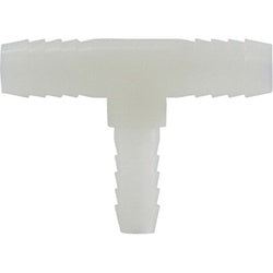 33432W: 1/2 x 3/8 White Nylon Hose Barbed Reducing Tee