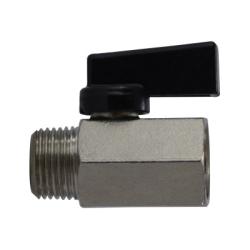 Mini Ball Valve, MPT x FPT Chrome-Plated Brass Body