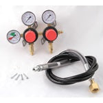 T8861-6:  2 Pressure, 2 Product, Primary Soda Regulator, Wall Mount with 6 foot Hose, 1/4 Flare Outlet