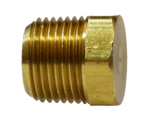 Brass 3/8 MPT Cored Hex Head Plug, E218P-6, 28203