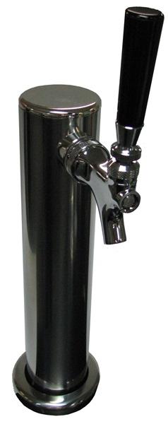 D4740WT-12 : Single Faucet Wine Tower, 2 1/2" Diameter, Stainless Steel Column, 304 Faucet and Shank, Barrier Tubing w/304 Tailpiece