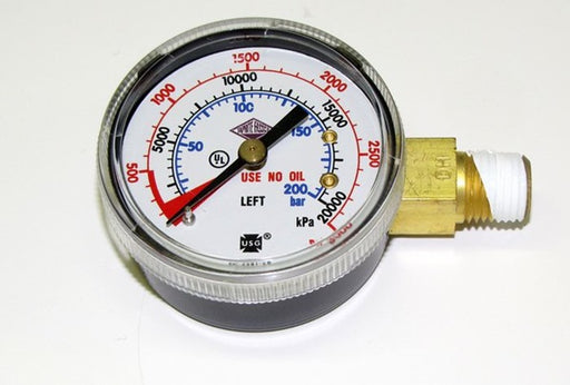 39-3000-60: Gauge, 3000lb, 1/4" NPT, Left Hand Threads