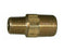 28220L : Brass 1/4 MPT X 1/8 MPT Hex Pipe Nipple, E216P-4-2