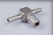 7181: 1/4 Barb Tee with 3/8 MPT, Stainless Steel