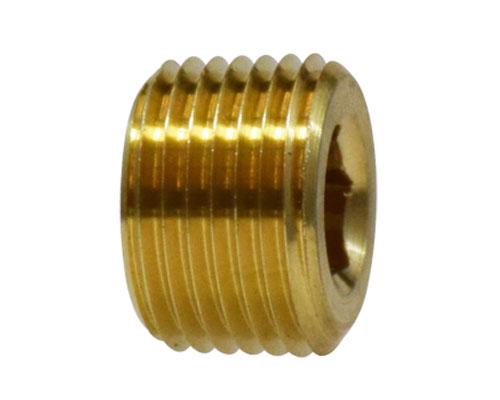 Brass 3/8 MPT Hex Socket Pipe Plug, 219P-6, 28095