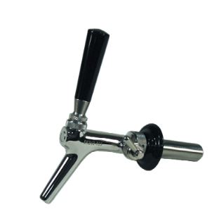 BF3000: Beer, Wine, and Cider Faucet with Lever Flow Control, Plastic In-Line Compensator, 304 Stainless Steel, with 3.5" Shank Assembly