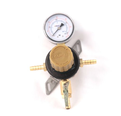 T1661ST-2N: Secondary Beer Regulator, 1P1P, 5/16" Barb In/Thru, 5/16" Barb Shut-off, 60lb Gauge