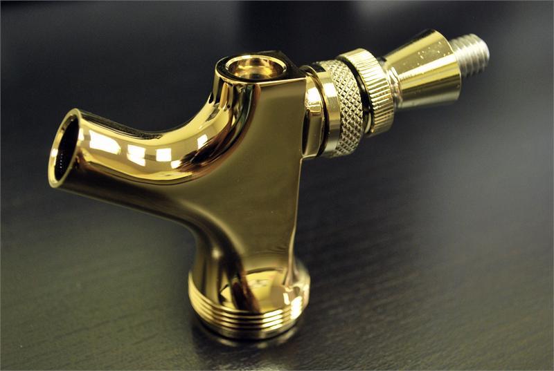 BF1004: Brass Faucet with Gold Colored Plating and Stainless Steel Lever